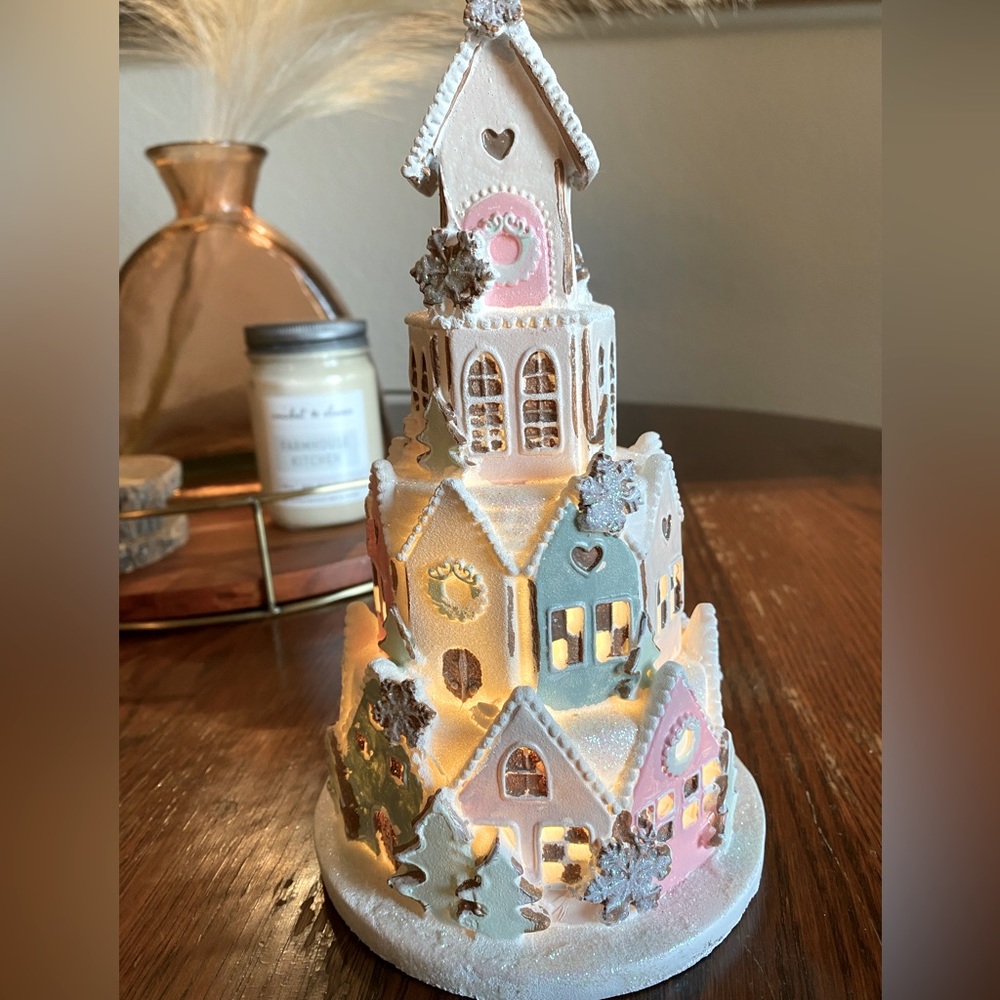 Sparkly Pastel Gingerbread House